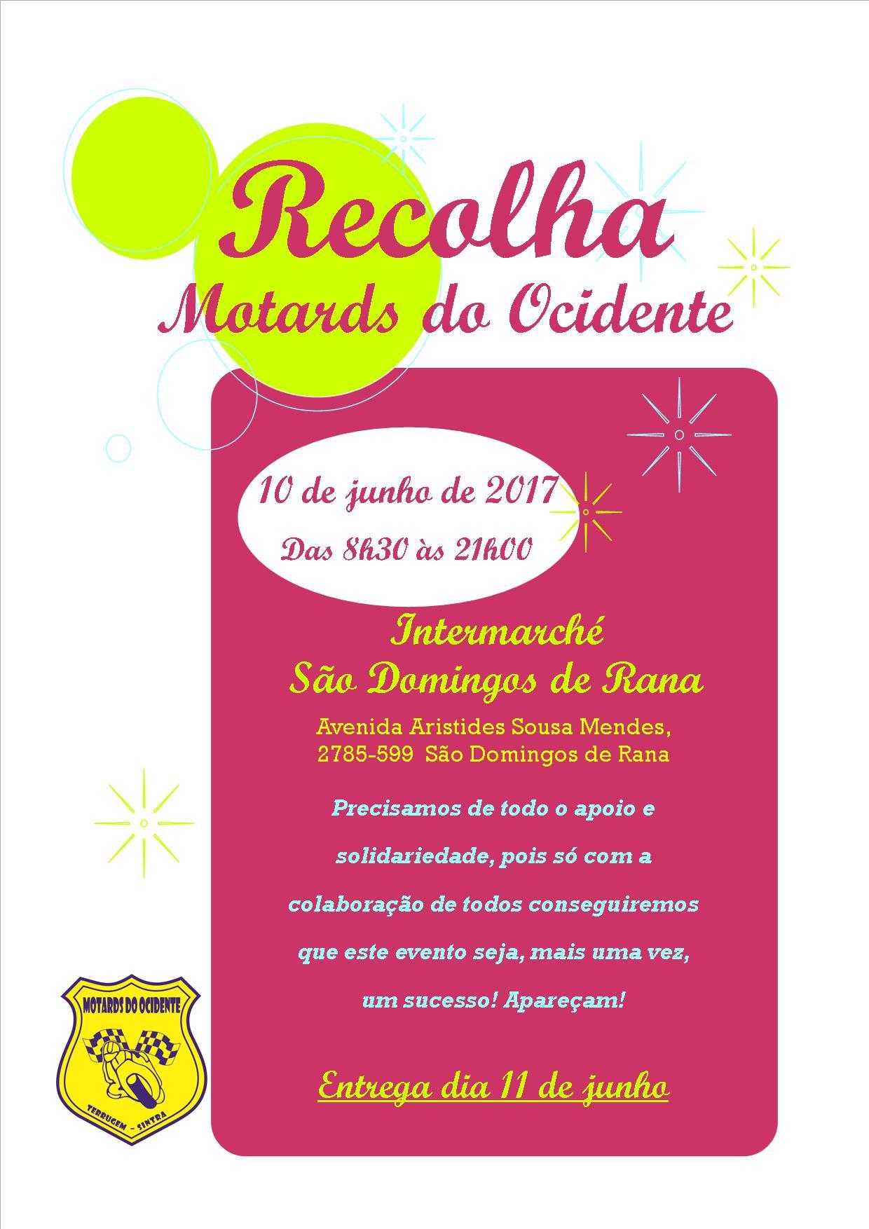 Motards do Ocidente realizam recolha de bens a 10 de junho