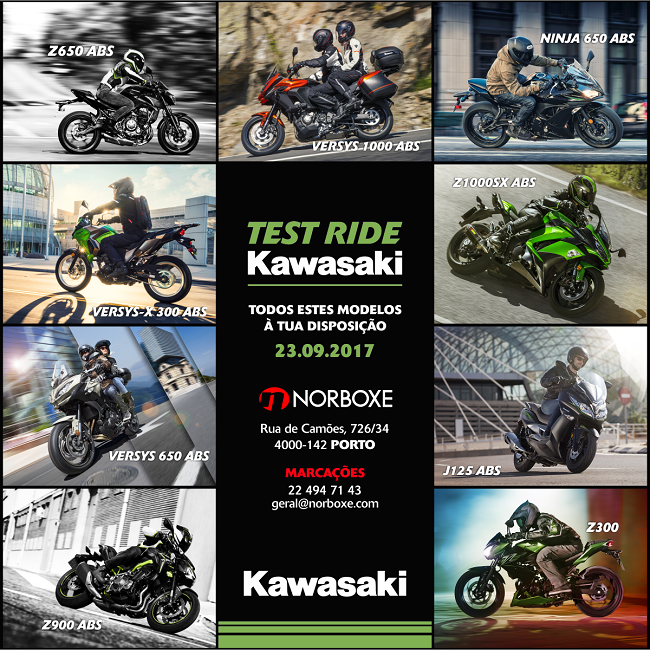 Concessionário Norboxe organiza ‘Test Ride’ a modelos Kawasaki no Porto