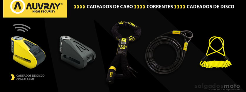 Salgados Moto com nova marca francesa de cadeados