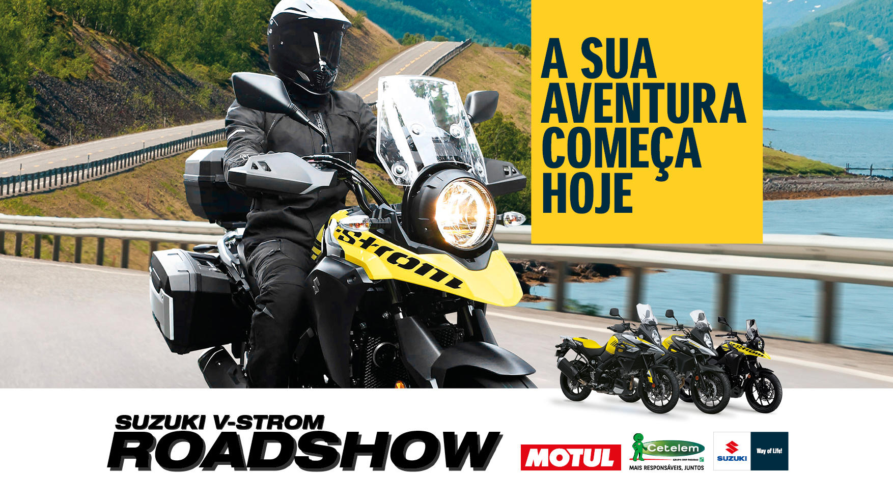 Roadshow Suzuki vai permitir testar várias versões da V-Strom