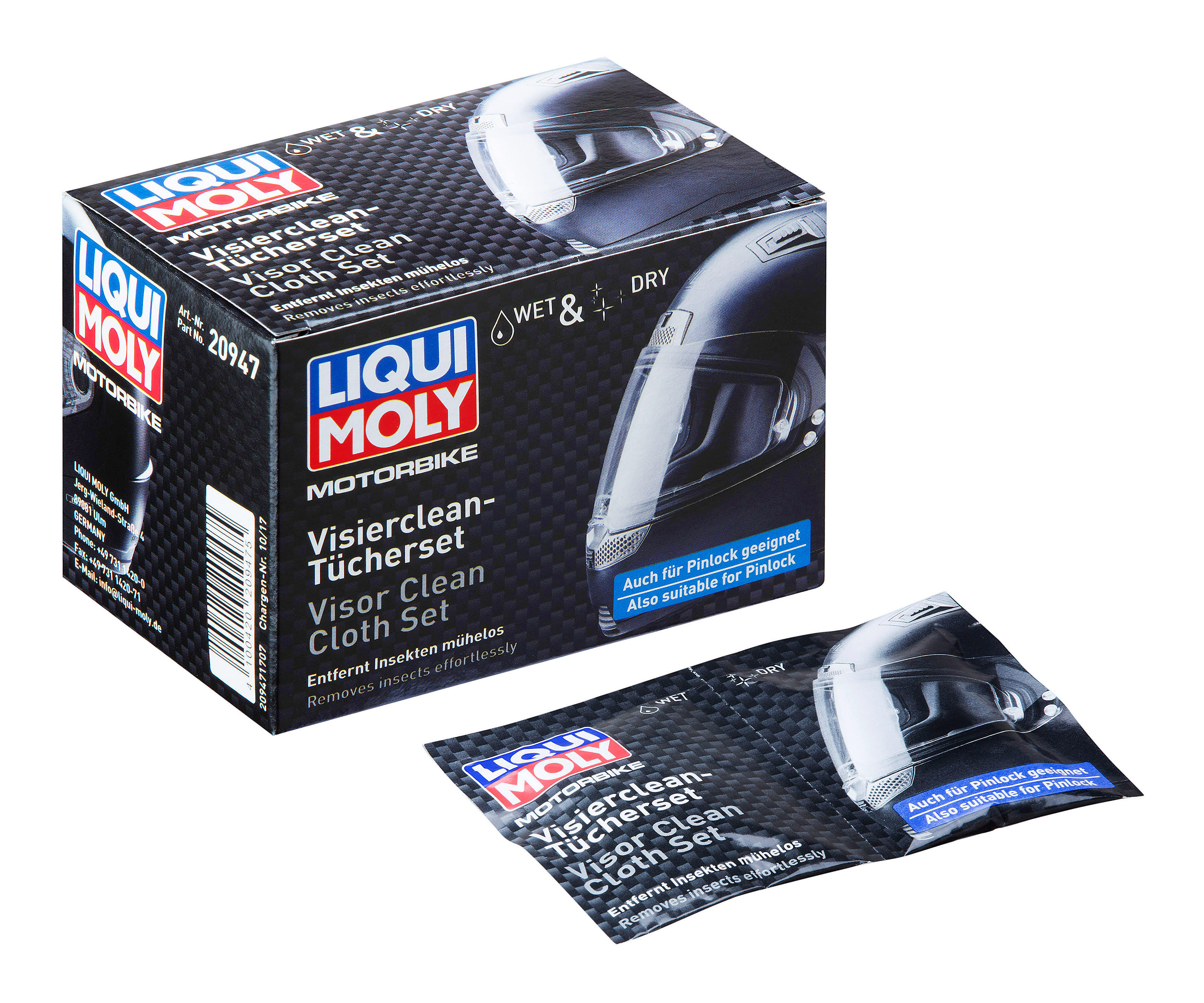LIQUI MOLY limpa viseiras de capacetes em qualquer lugar