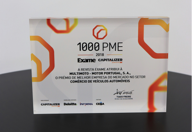 Multimoto eleita melhor empresa no comércio de veículos automóveis