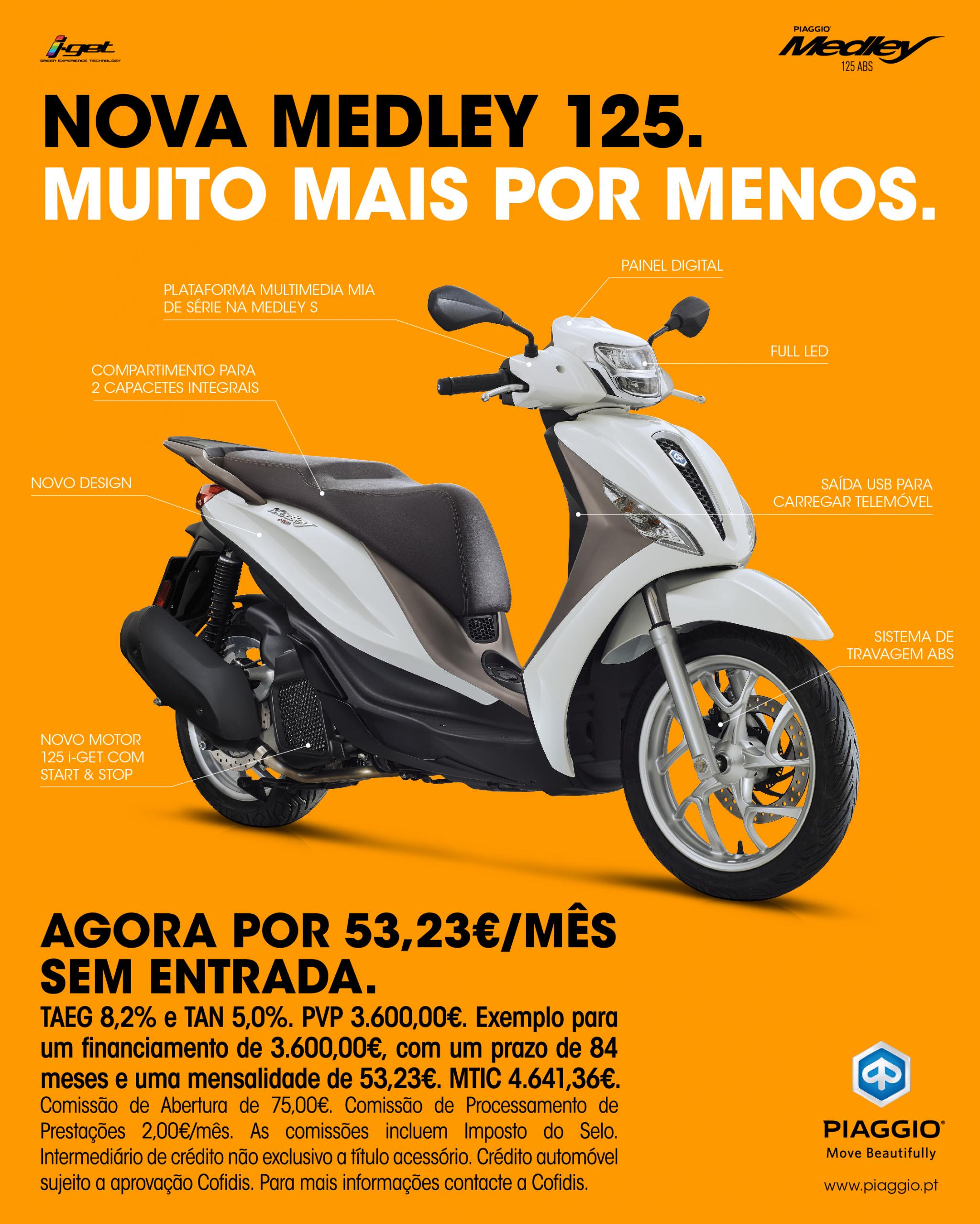 Nova Piaggio Medley já está à venda e logo com campanha atrativa