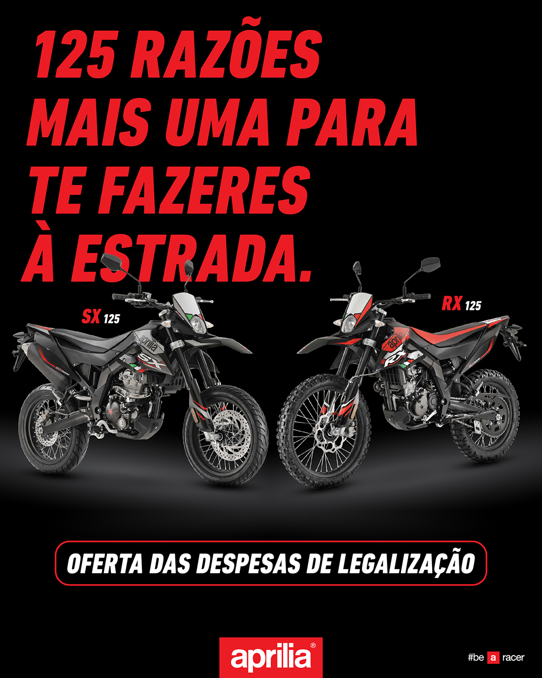Aprilia anuncia campanha para os modelos RX e SX 125