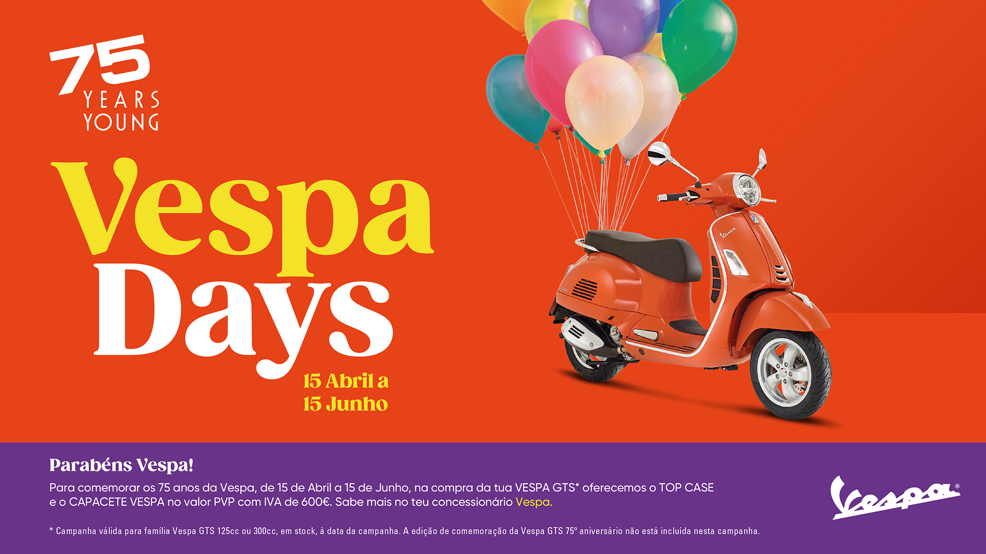 Vespa lança campanha especial dos 75 anos