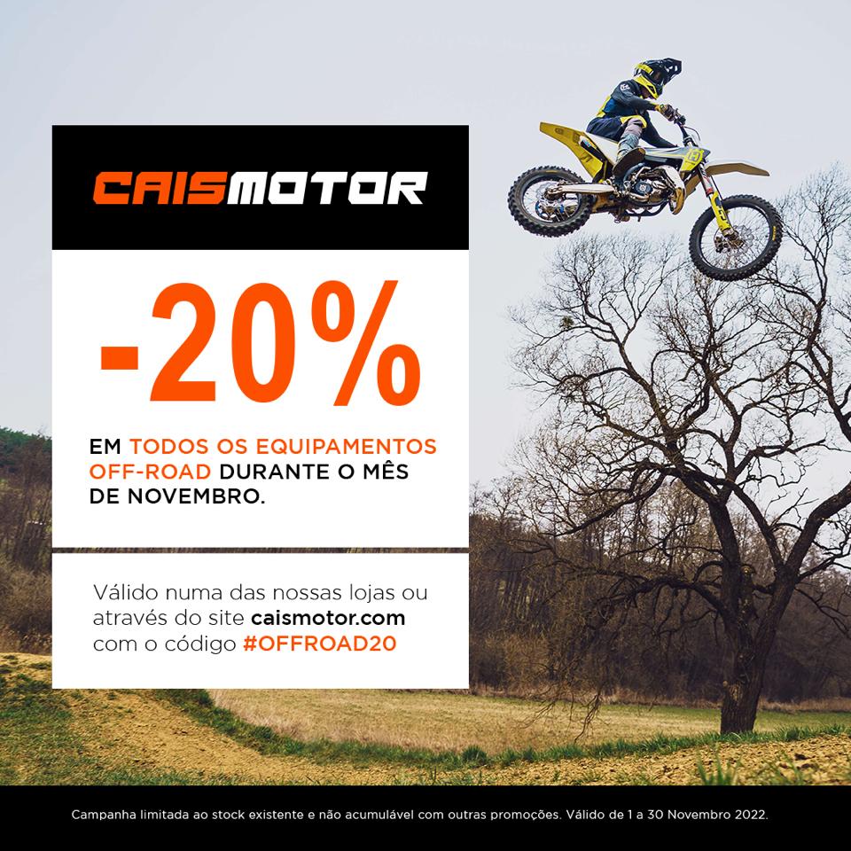 Caismotor oferece 20% de desconto em todos os equipamento off-road